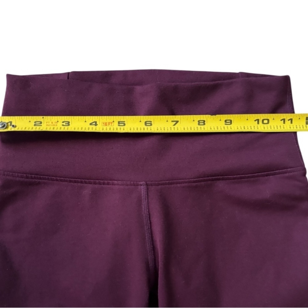 PowerHold by Fabletics Deep Burgundy Leggings + Light Pink Back Lace Detail, S/M - Picture 8 of 9